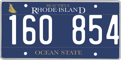 RI license plate 160854