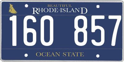 RI license plate 160857