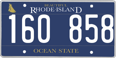 RI license plate 160858