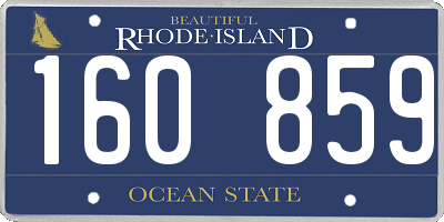 RI license plate 160859