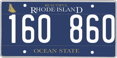 RI license plate 160860