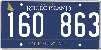 RI license plate 160863