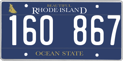 RI license plate 160867