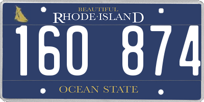 RI license plate 160874