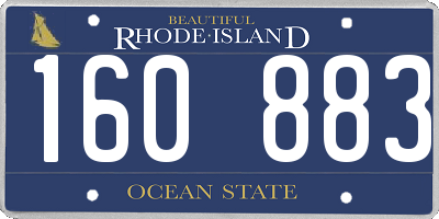 RI license plate 160883