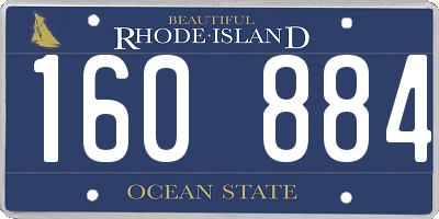RI license plate 160884