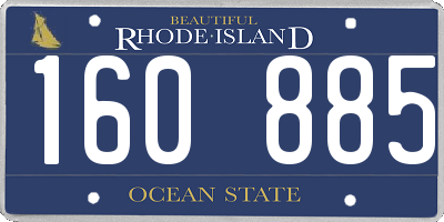 RI license plate 160885