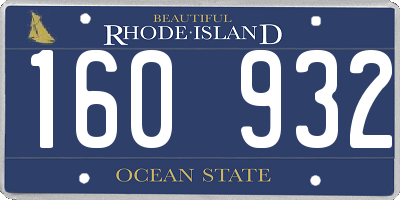 RI license plate 160932