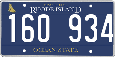 RI license plate 160934