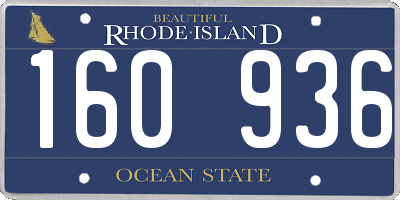 RI license plate 160936