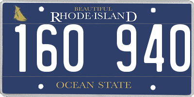 RI license plate 160940