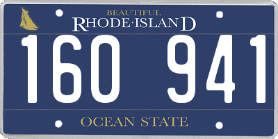RI license plate 160941