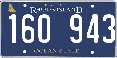 RI license plate 160943