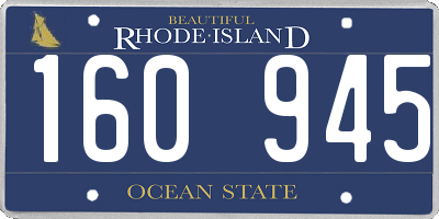 RI license plate 160945