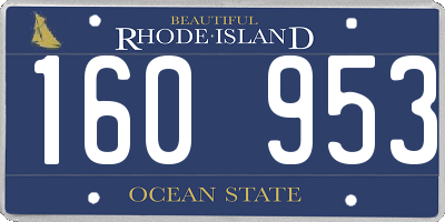 RI license plate 160953