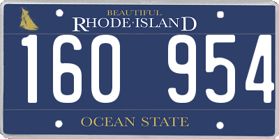 RI license plate 160954