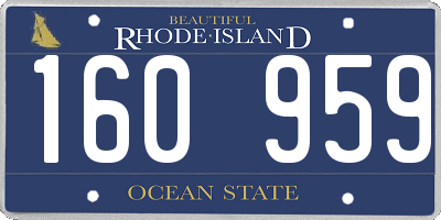 RI license plate 160959