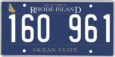 RI license plate 160961