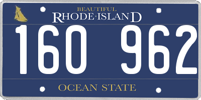 RI license plate 160962