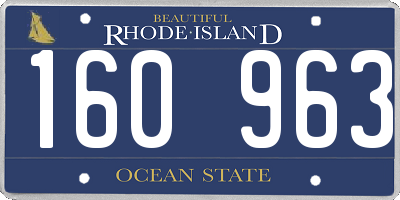 RI license plate 160963
