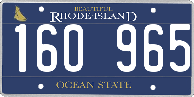 RI license plate 160965