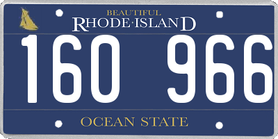 RI license plate 160966