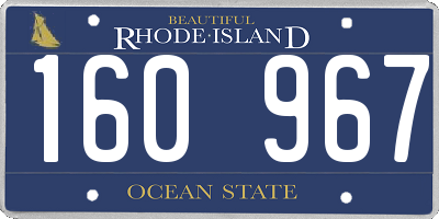 RI license plate 160967