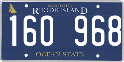 RI license plate 160968
