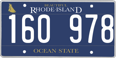RI license plate 160978