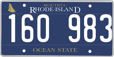 RI license plate 160983