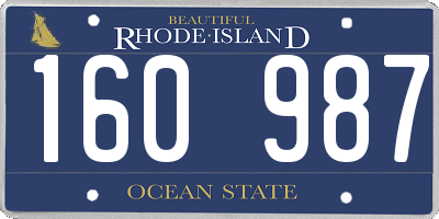 RI license plate 160987