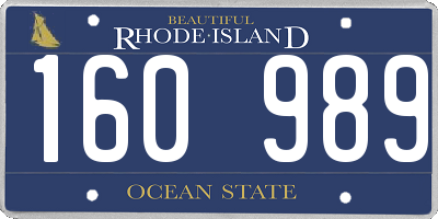 RI license plate 160989