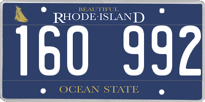 RI license plate 160992