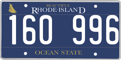 RI license plate 160996