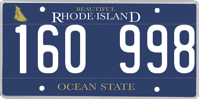RI license plate 160998