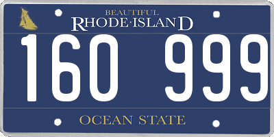 RI license plate 160999