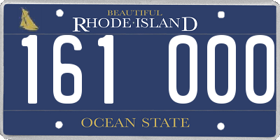 RI license plate 161000