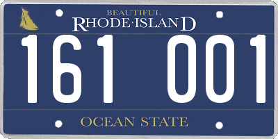 RI license plate 161001