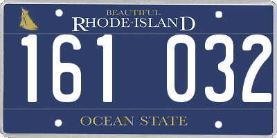 RI license plate 161032