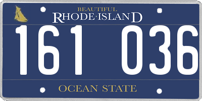 RI license plate 161036