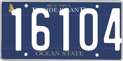 RI license plate 16104