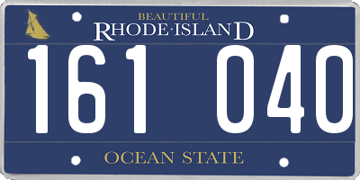 RI license plate 161040