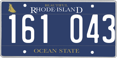RI license plate 161043