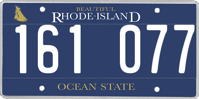 RI license plate 161077