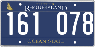 RI license plate 161078