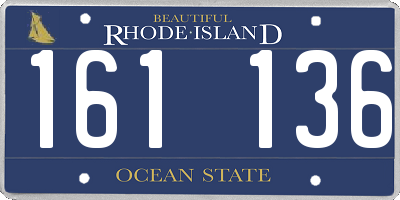 RI license plate 161136
