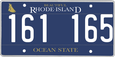 RI license plate 161165