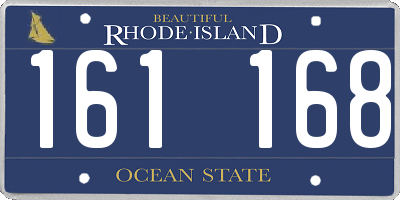 RI license plate 161168