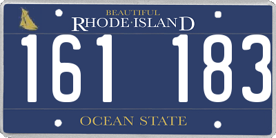 RI license plate 161183