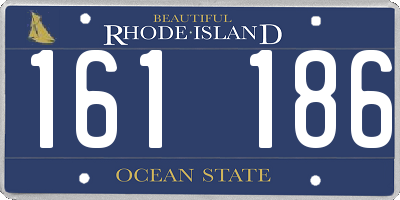 RI license plate 161186